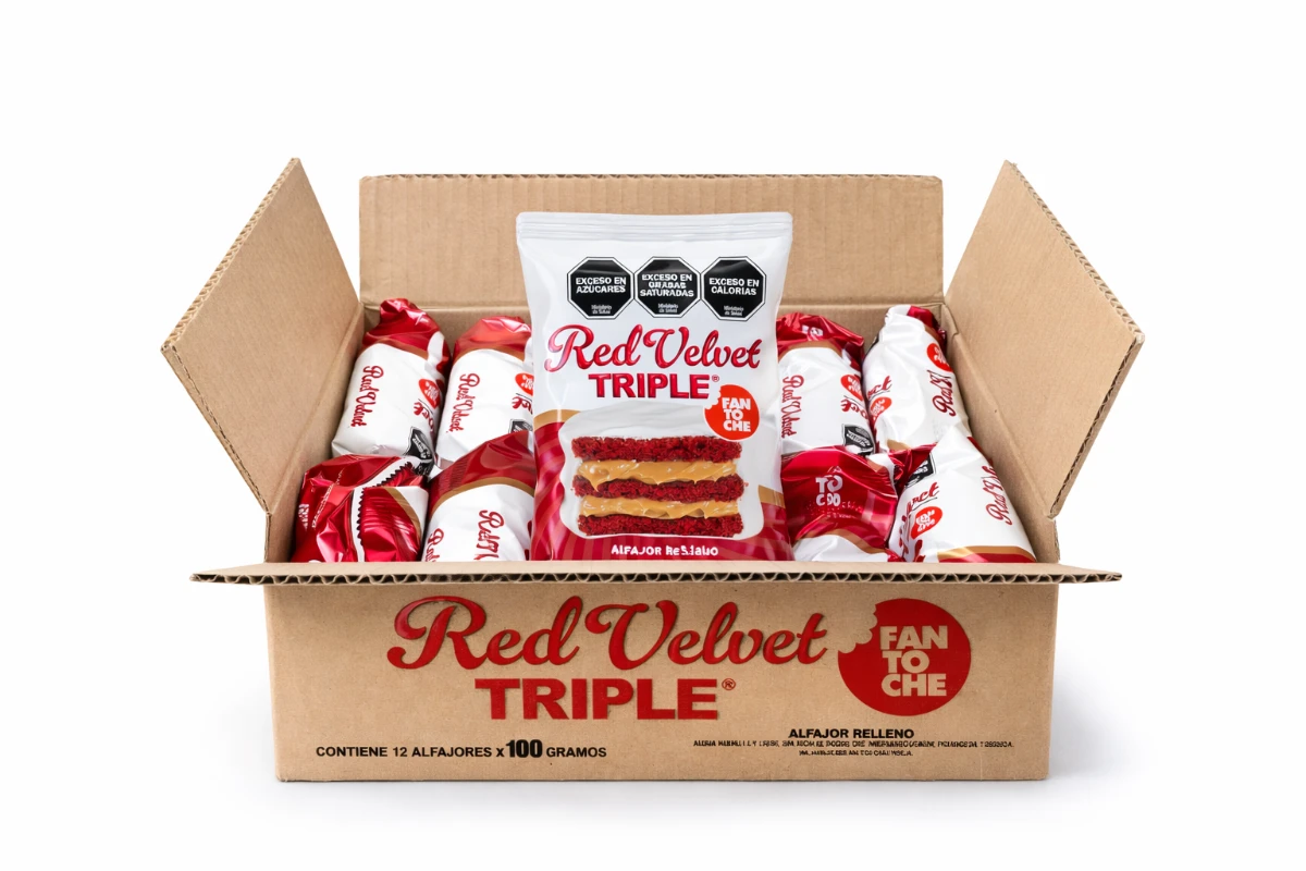 CAJA ALFAJOR X 12 TRIPLE RED VELVET 100G C/U