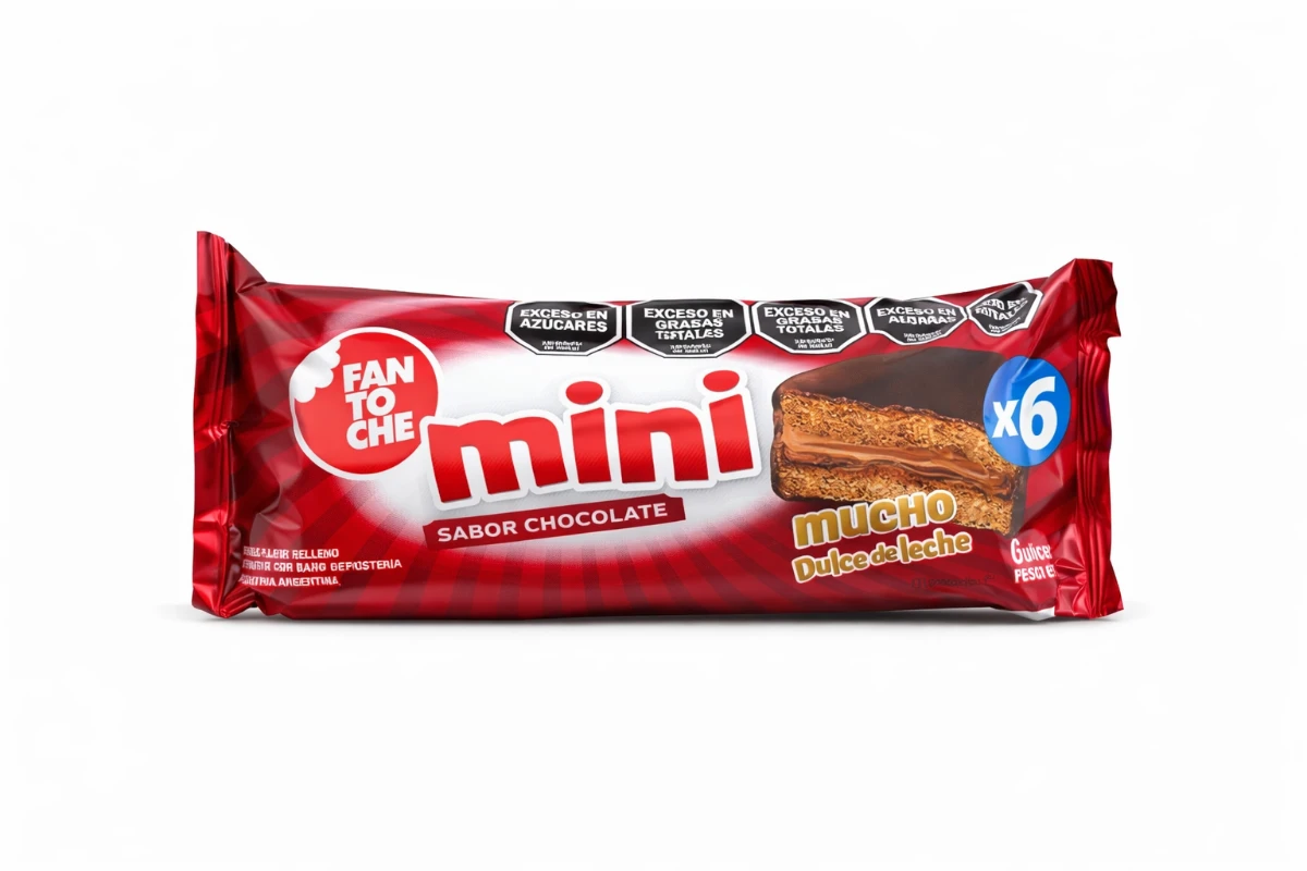 FANTOCHE MINI ALFAJOR TUBO CHOCOLATE 150G 6U POR PAQUETE