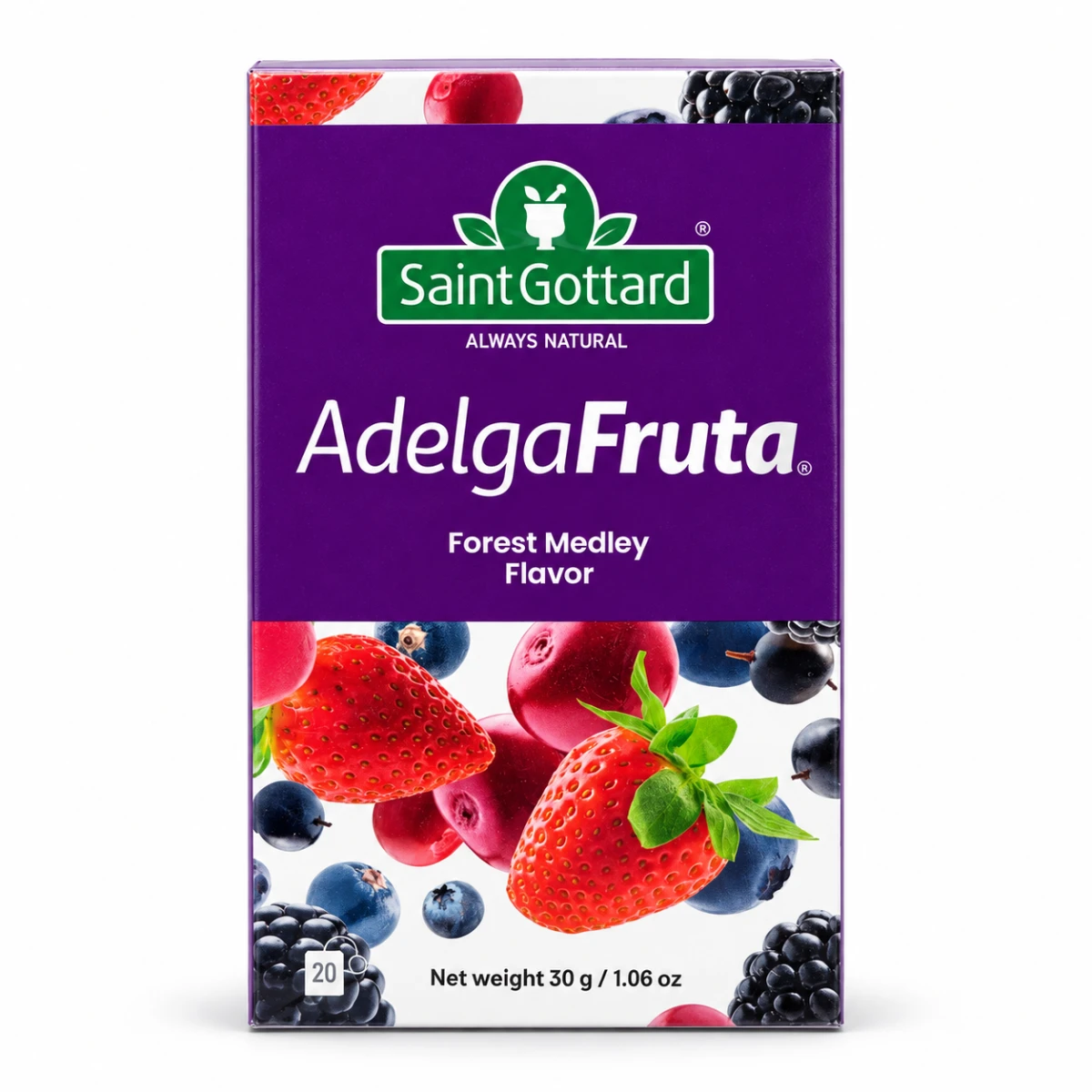 ADELGAFRUTA SABOR FRUTOS DEL BOSQUE SAINT GOTTARD X 20 SAQUITOS