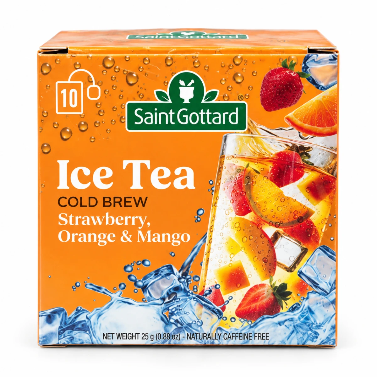 ICE TEA FRUTILLA, NARANJA Y MANGO 10 SAQUITOS X 2.5G SAINT GOTTARD