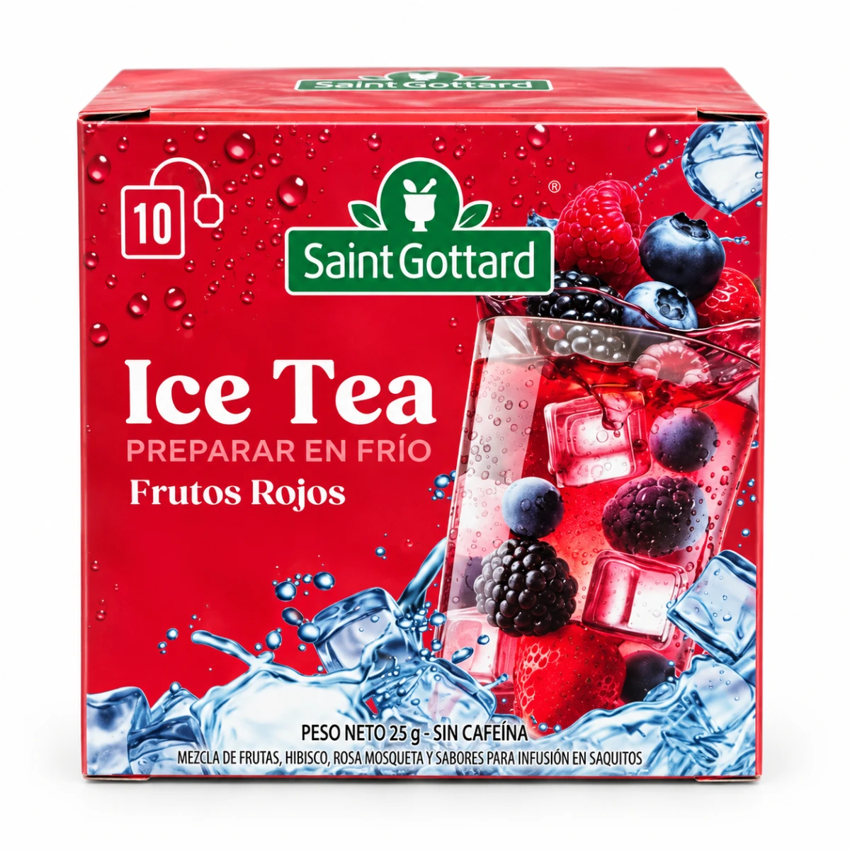 ICE TEA FRUTOS ROJOS 10 SAQUITOS X 2.5G SAINT GOTTARD
