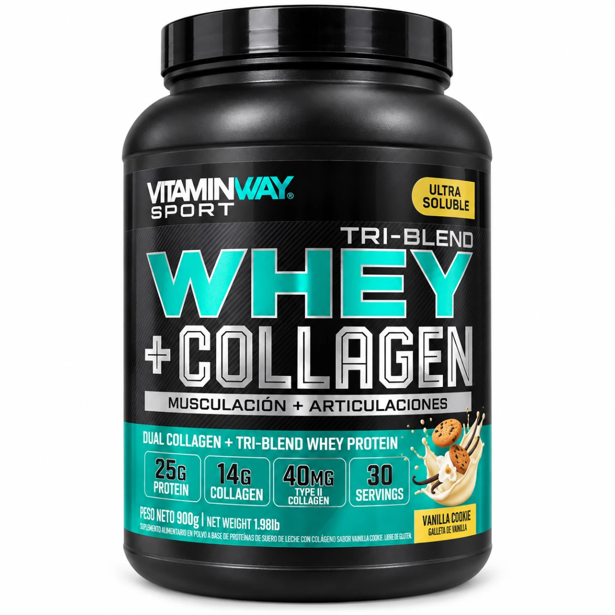 WHEY PROTEIN + COLLAGEN SABOR VAINILLA 900GRS VITAMIN WAY