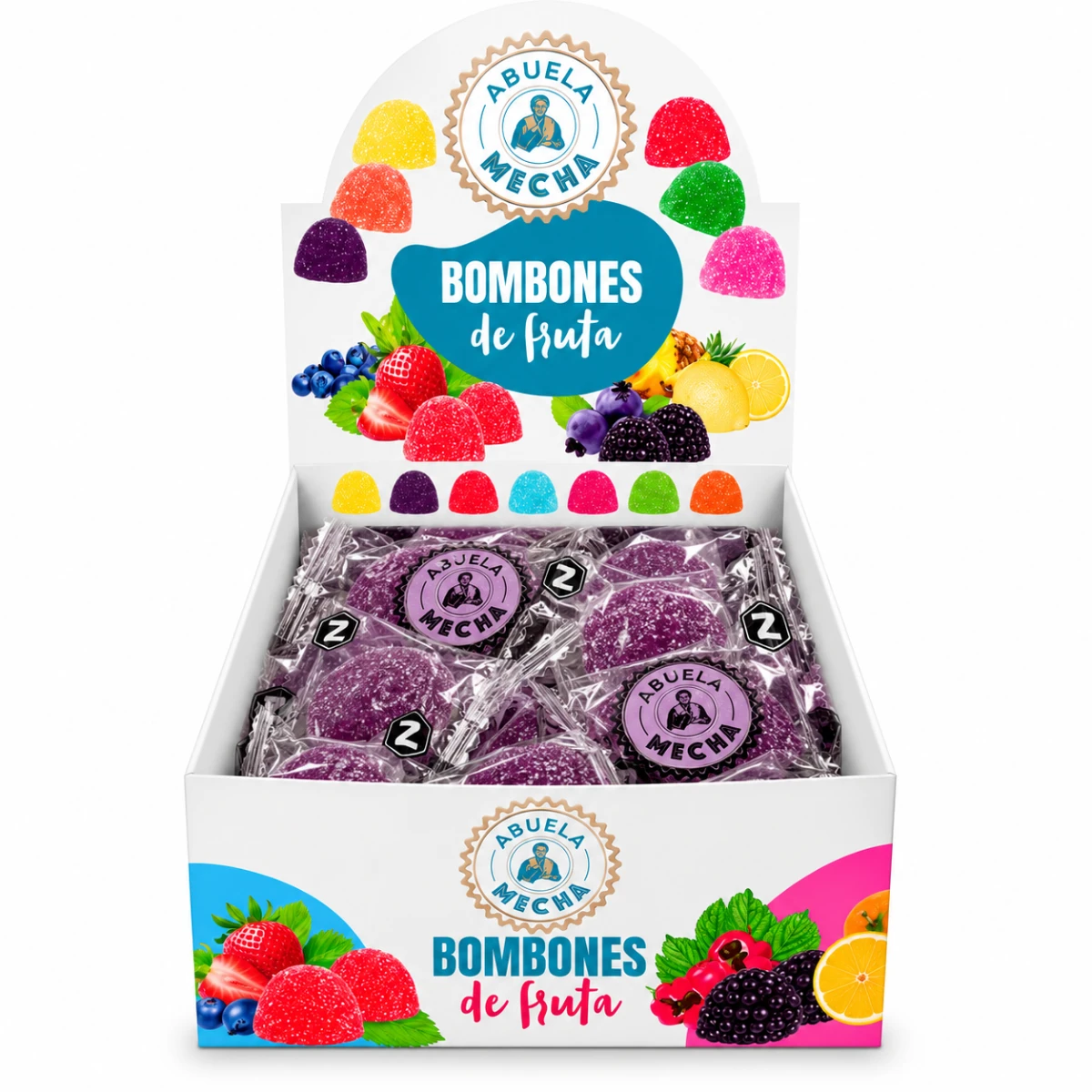 BOMBONES DE FRUTA X 32U ABUELA MECHA - UVA
