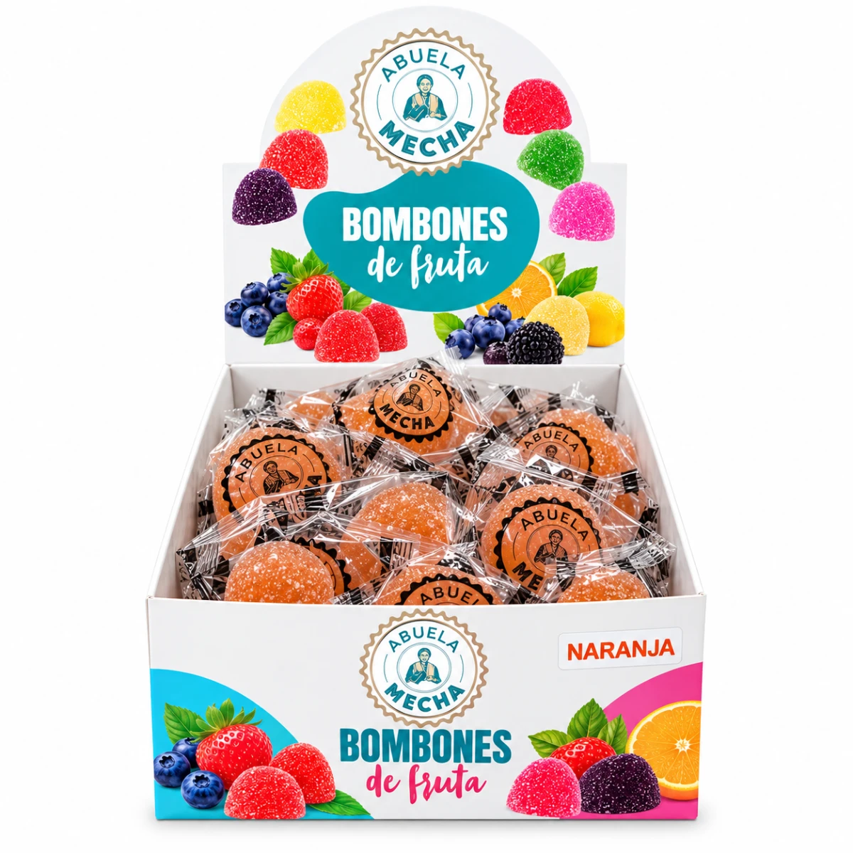 BOMBONES DE FRUTA X 32U ABUELA MECHA - NARANJA