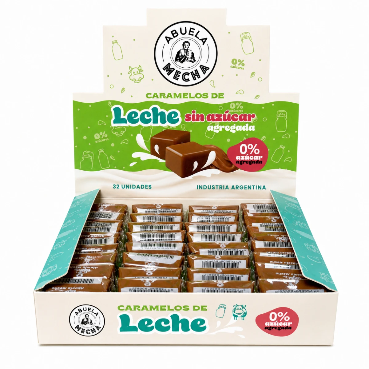 CARAMELOS SIN AZUCAR AGREGADA DE LECHE 32U ABUELA MECHA
