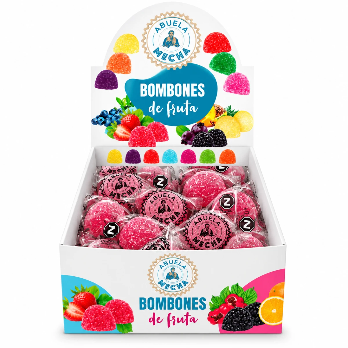 BOMBONES DE FRUTA X 32U ABUELA MECHA - FRAMBUESA