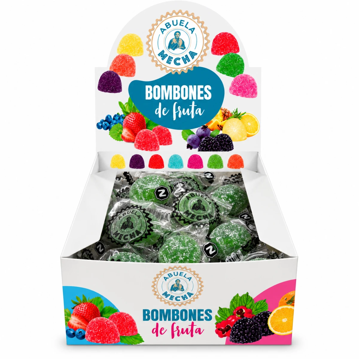BOMBONES DE FRUTA X 32U ABUELA MECHA - KIWI