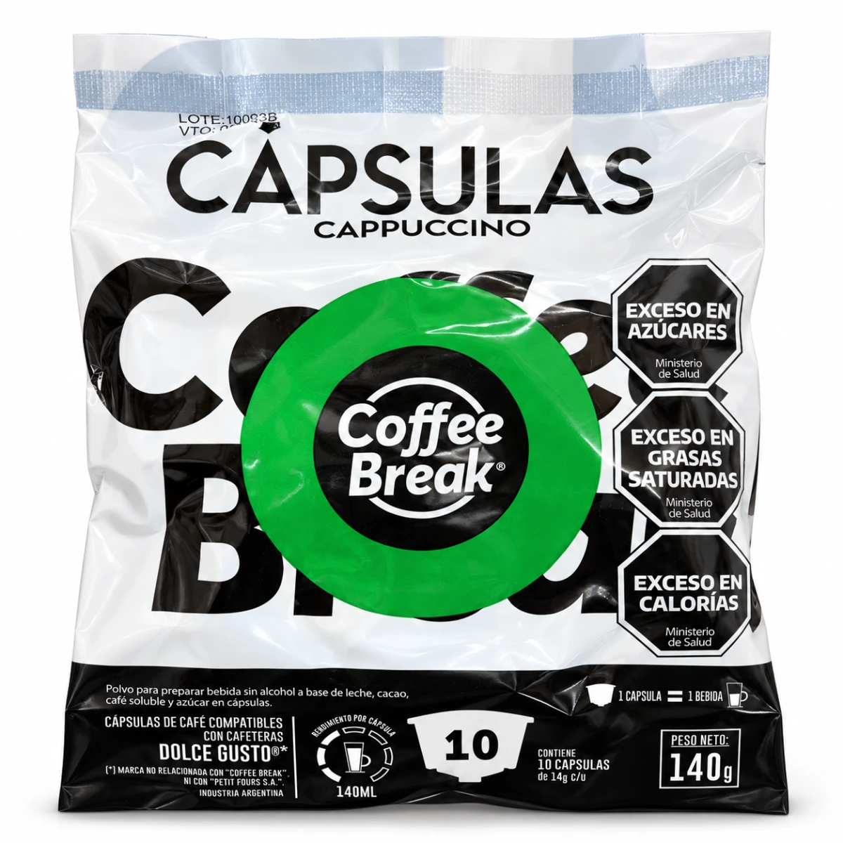 CAFE EN CAPSULAS DOLCE GUSTO CAPPUCCINO X 10 COFFEE BREAK