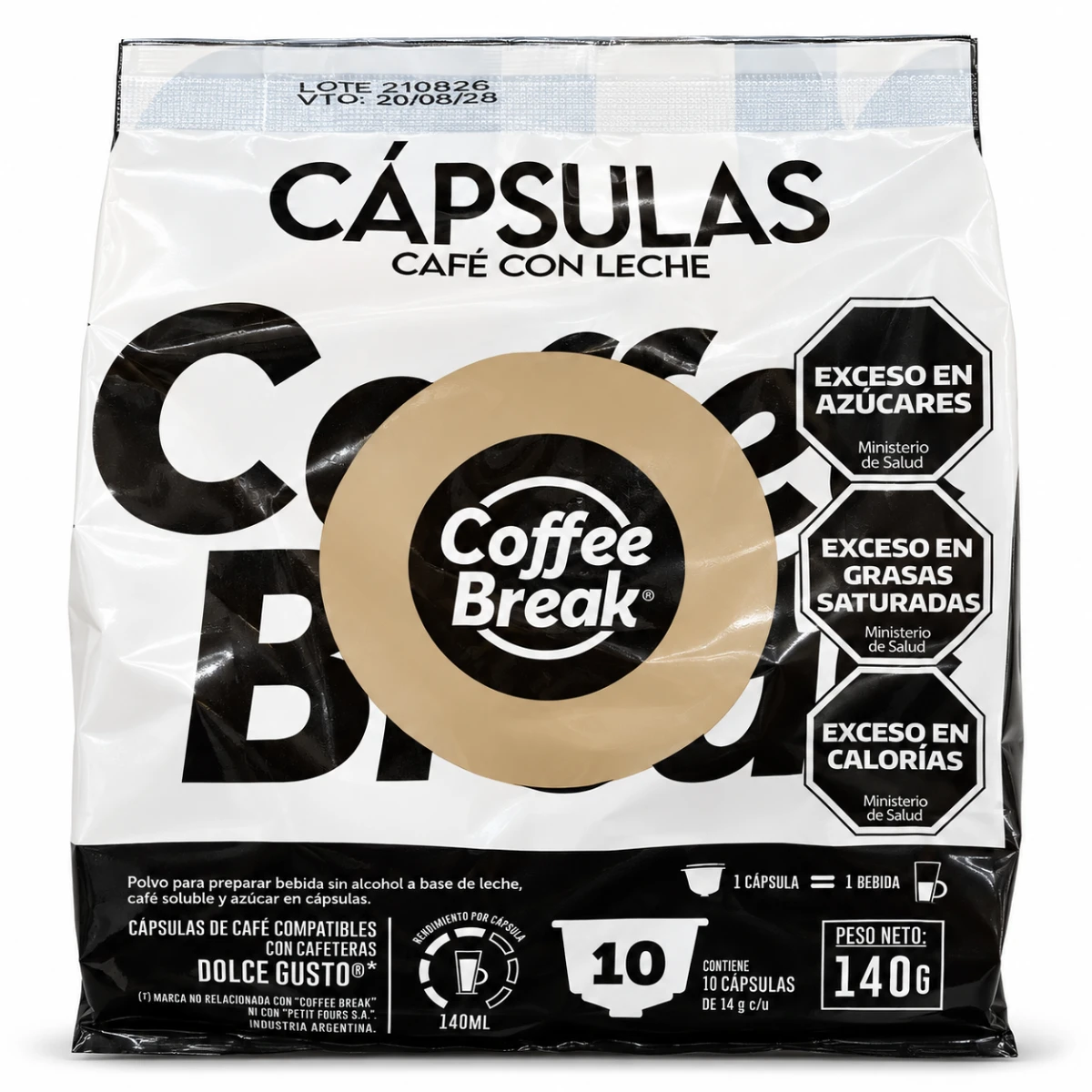 CAFE EN CAPSULAS DOLCE GUSTO CAFE CON LECHE X 10 COFFEE BREAK