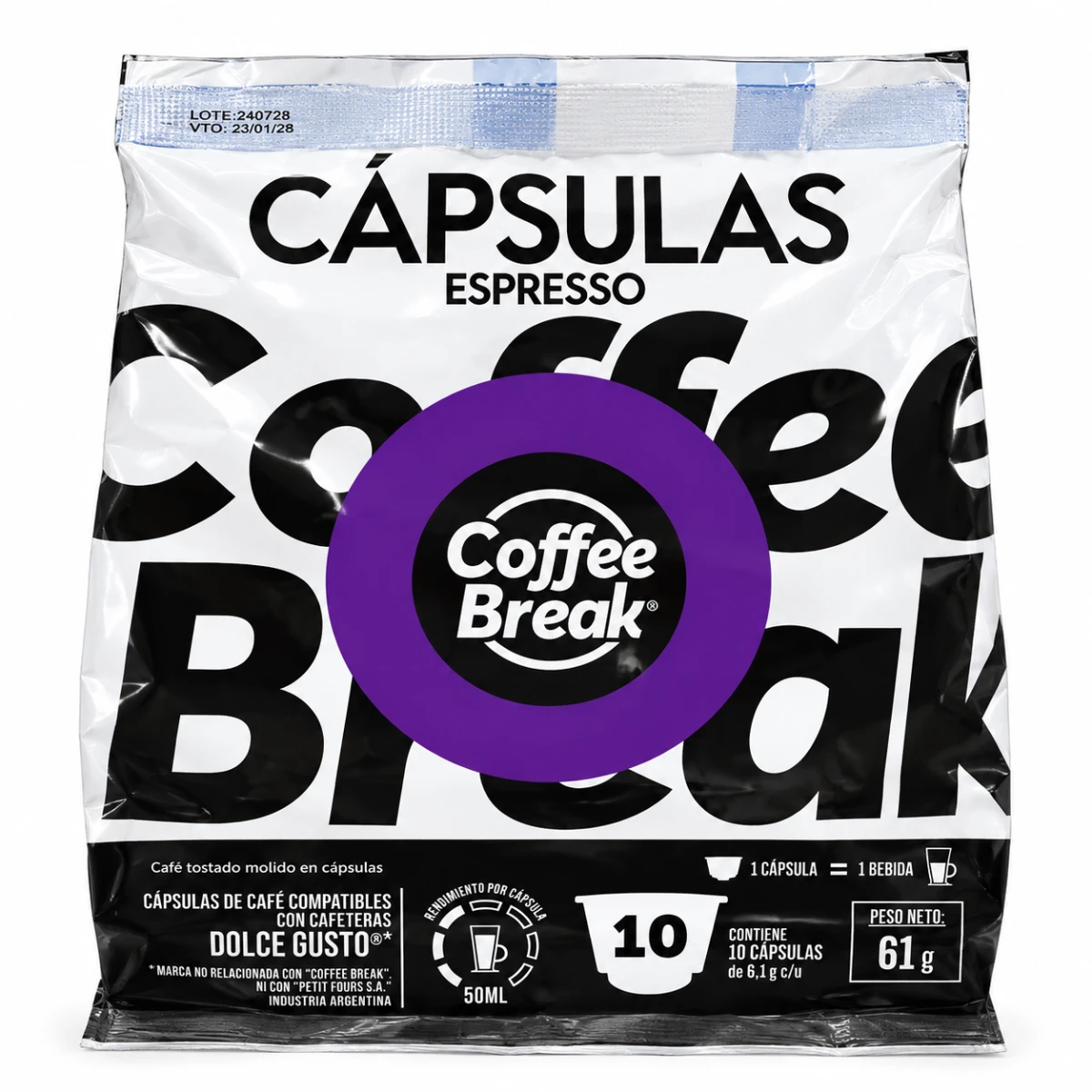 CAFE EN CAPSULAS DOLCE GUSTO ESPRESSO X 10 COFFEE BREAK