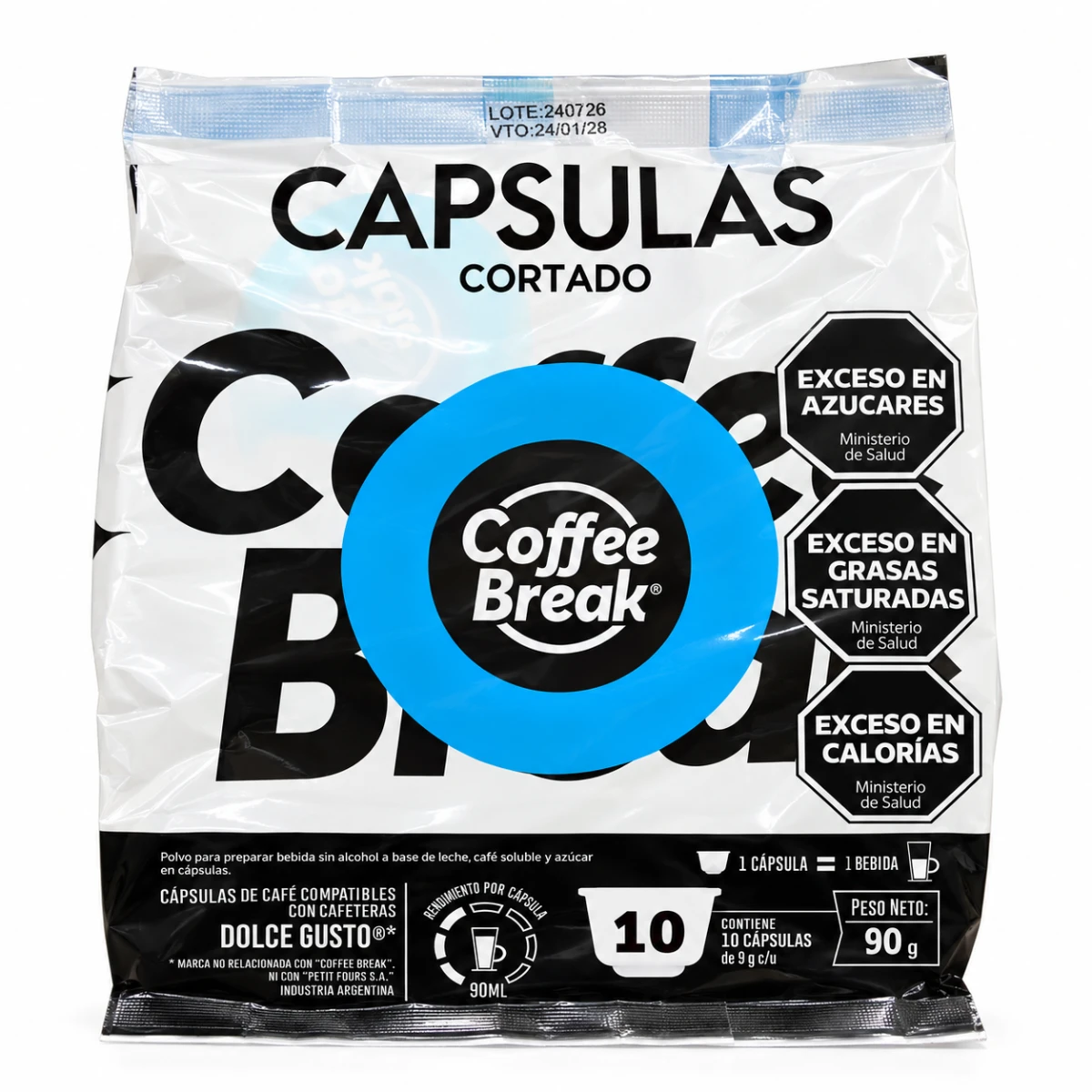 CAFE EN CAPSULAS DOLCE GUSTO CORTADO X 10 CAPSULAS COFFEE BREAK