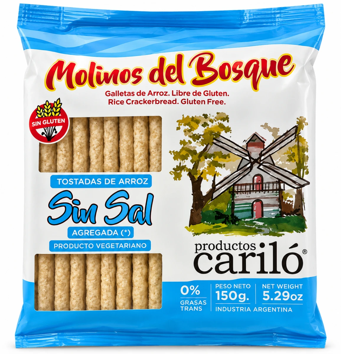 TOSTADAS DE ARROZ SIN SAL MOLINOS DEL BOSQUE X 150G