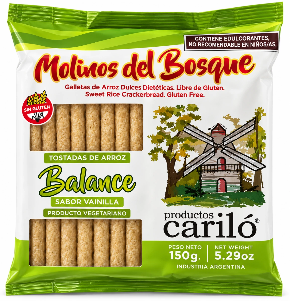 TOSTADAS DE ARROZ BALANCE VAINILLA MOLINOS DEL BOSQUE X 150G