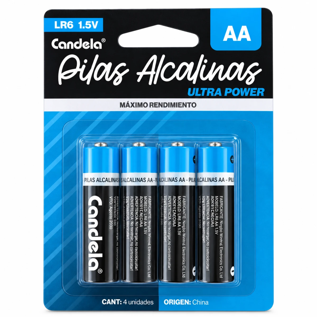 PILA ALCALINA AA X 4U CANDELA