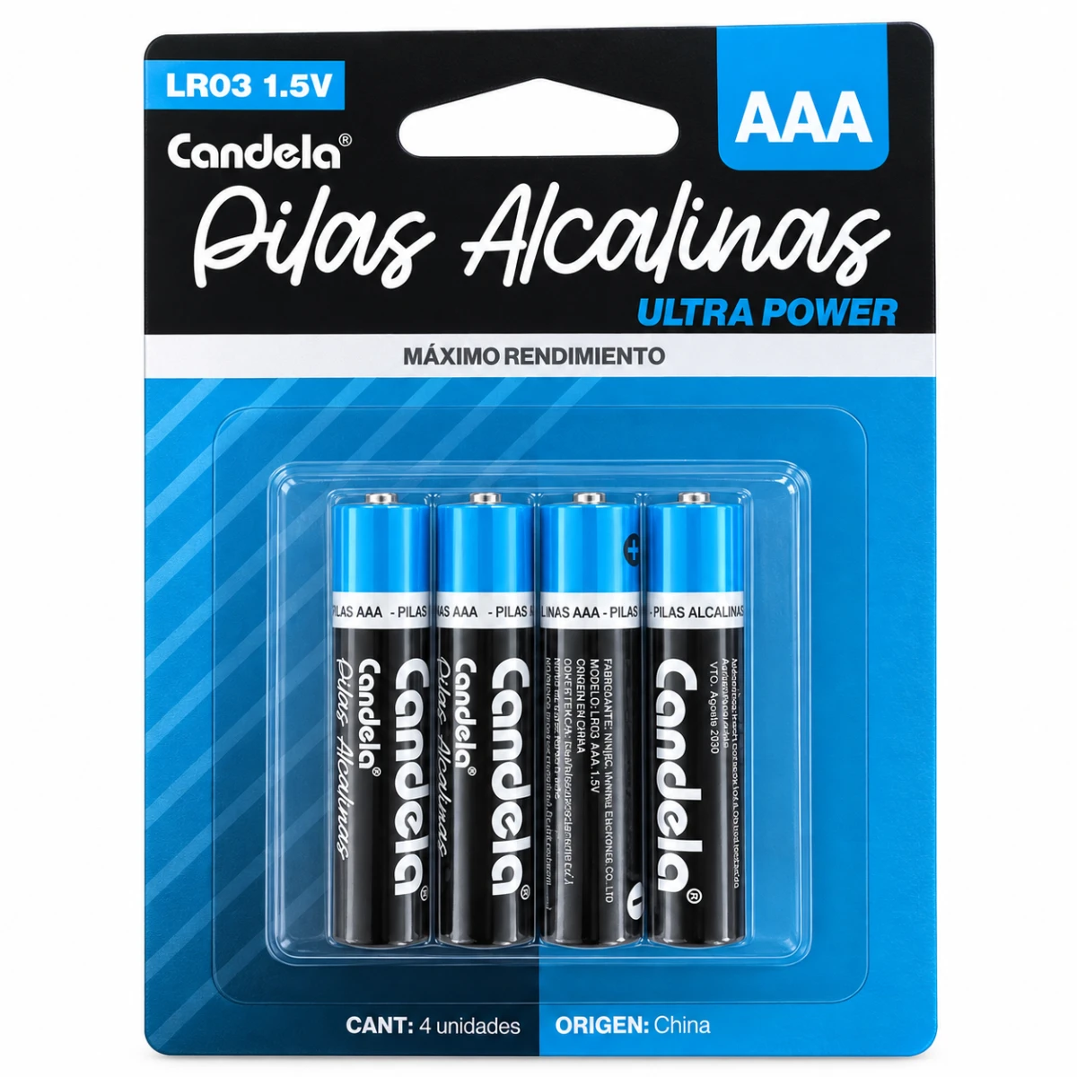 PILA ALCALINA AAA X 4U CANDELA
