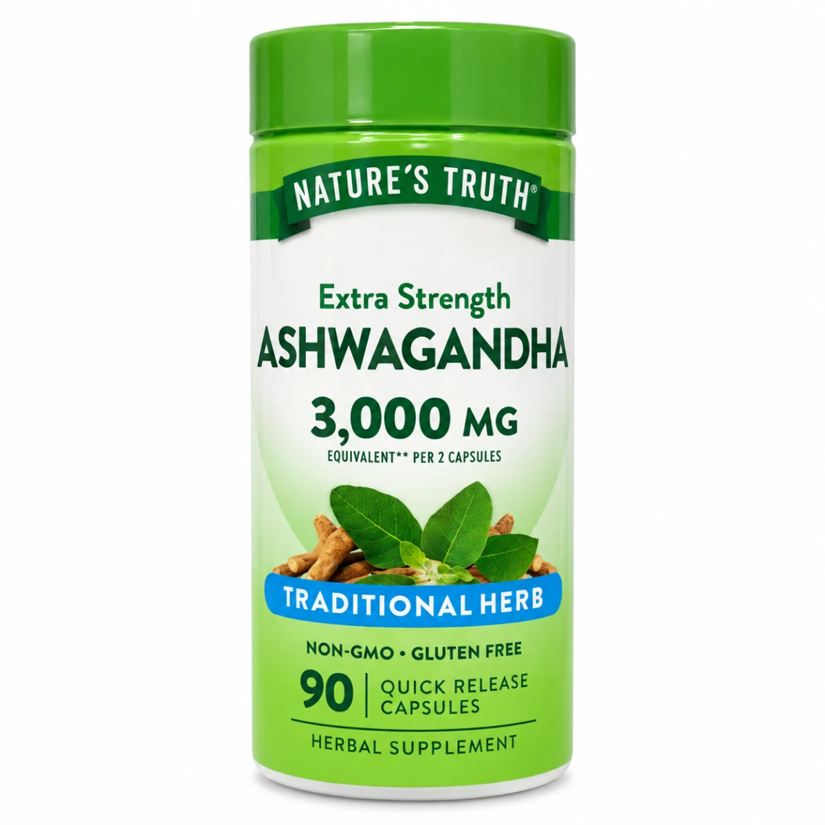 ASHWAGANDHA EXTRA STRENGTH 3000MG NATURES TRUTH 90 CAPSULAS