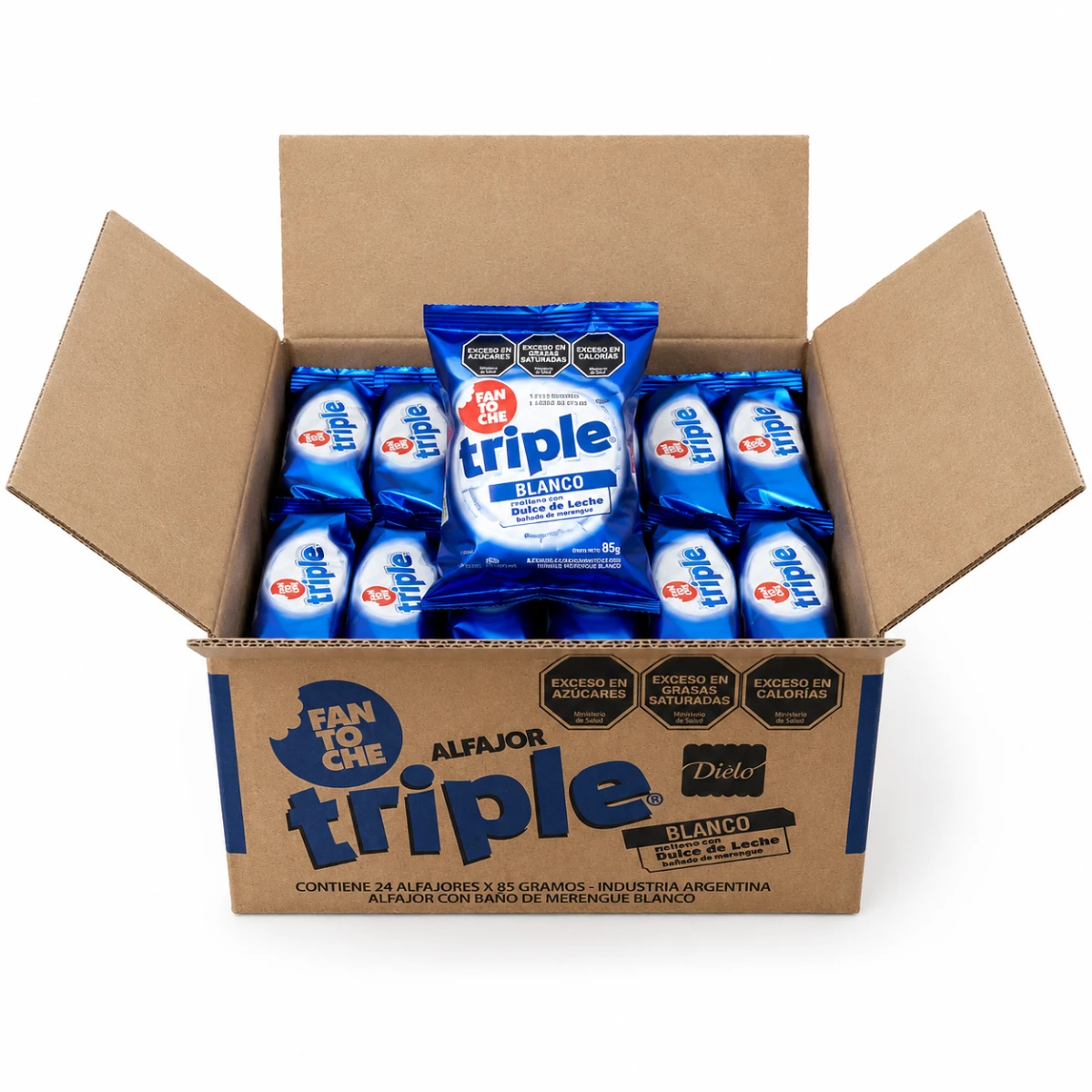 CAJA ALFAJOR TRIPLE LECHE 24 X 85 GRS FANTOCHE