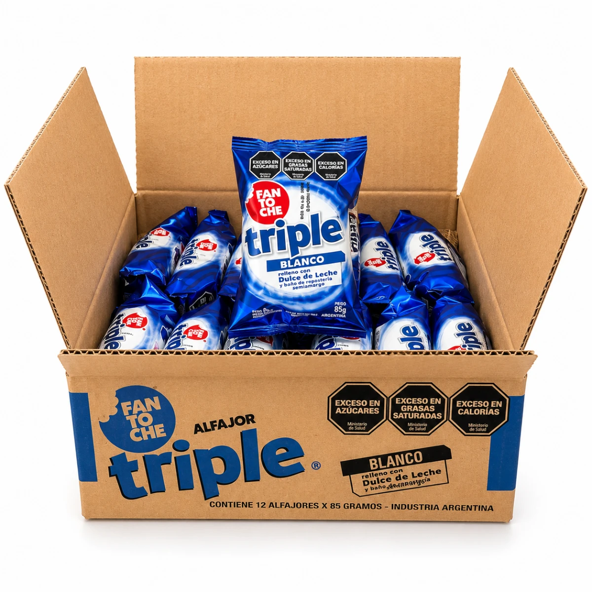 CAJA ALFAJOR TRIPLE LECHE 12 X 85 GRS FANTOCHE